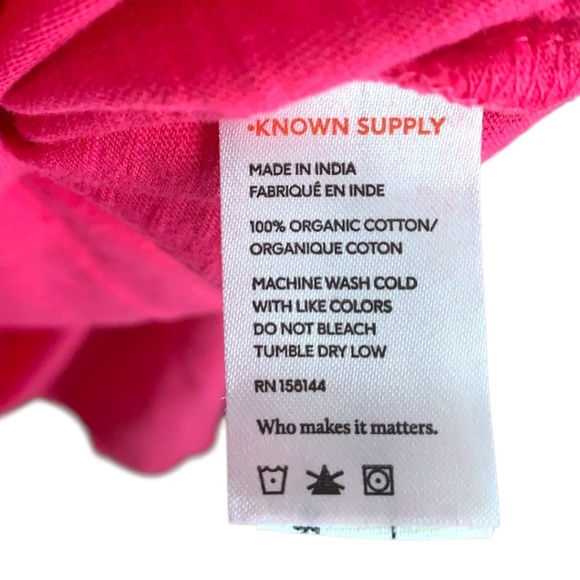 Vada Winter Bougie + Bright Dress Size Medium Pink Cotton Long T-Shirt Dress - Picture 2 of 6